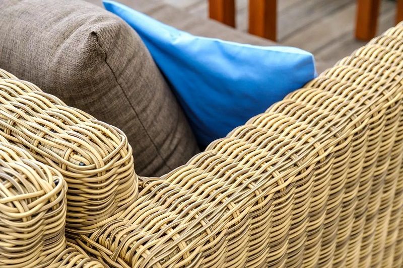 Диван двухместный Капучино 4SIS из искусственного ротанга, цвет соломенный фото 4