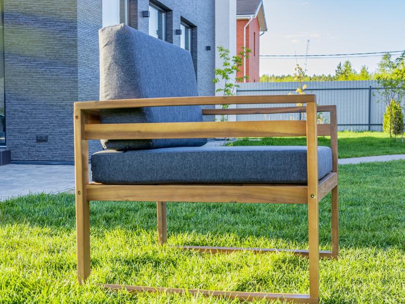 Лаунж-зона Brooklyn Royal Family из дерева с угловым диваном, цвет серый фото 13