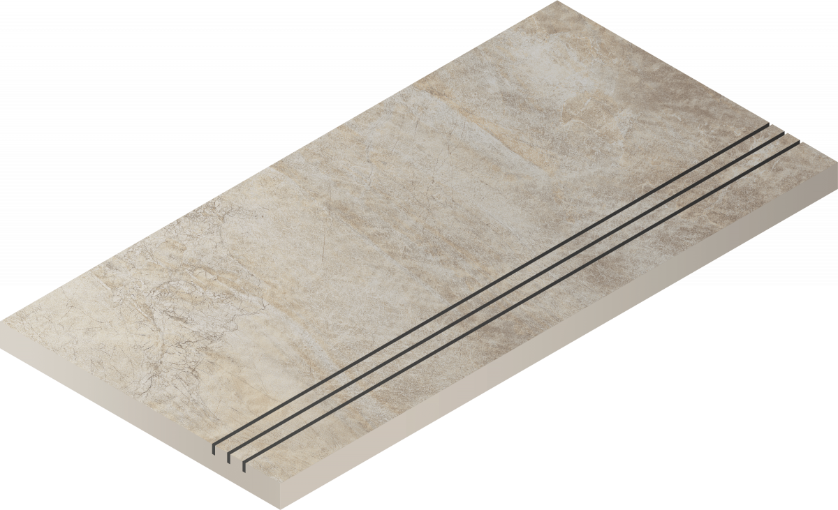 Керамогранитная ступень Italon Манетик X2 Уайт Борt.30X60 Грип фото 1