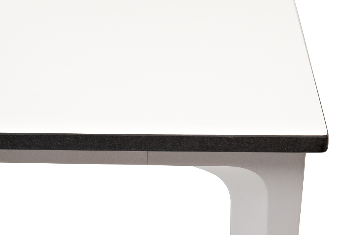 Малага обеденный стол из HPL 90х90см, цвет молочный, каркас белый фото 5