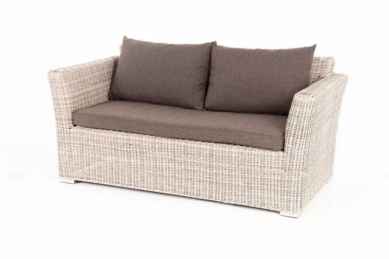 Диван двухместный Капучино 4SIS из искусственного ротанга, цвет бежевый фото 1