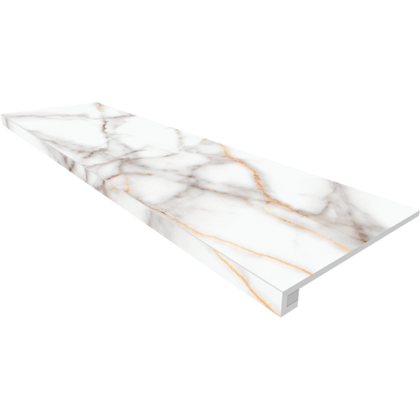 Комплект Керамогранитная ступень Estima SM03 33x120 см с бортиком + Подступенок 14,5х120 см фото 1