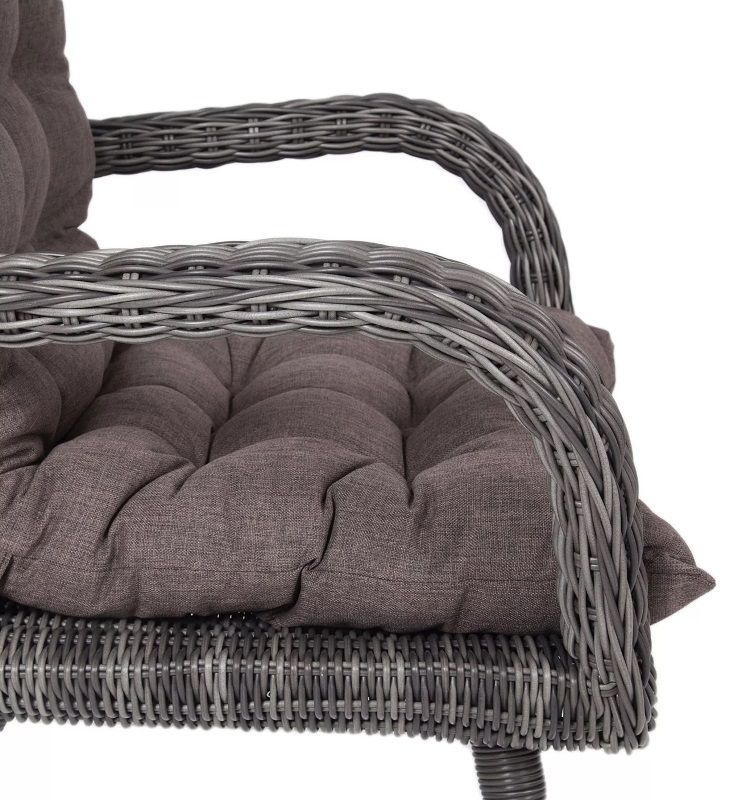 Плетеное кресло Толедо 4SIS из искусственного ротанга, цвет графит фото 3