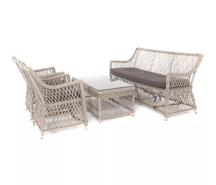 Лаунж-зона Латте 4SIS из искусственного ротанга, цвет бежевый фото 3