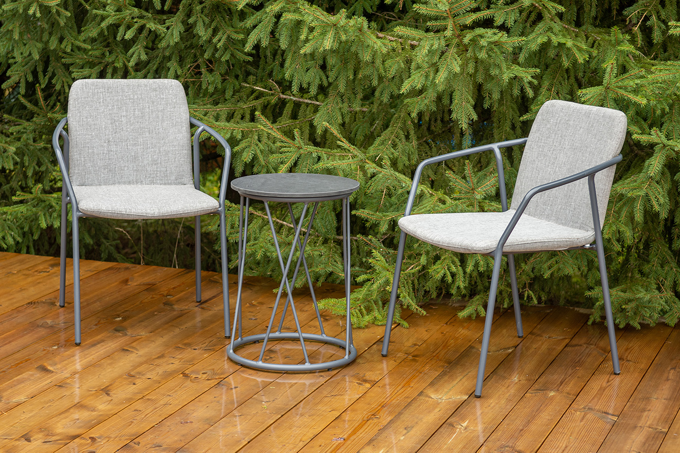 Марокко кофейный комплект из алюминия, цвет темно-серый фото 3