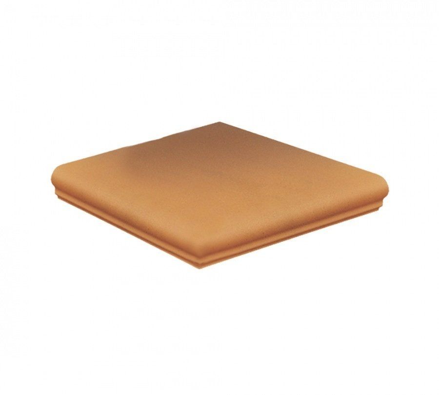 Клинкерная угловая ступень флорентинер Stroeher Keraplatte Terra 307 weizengelb, 345x345x12 мм фото 1