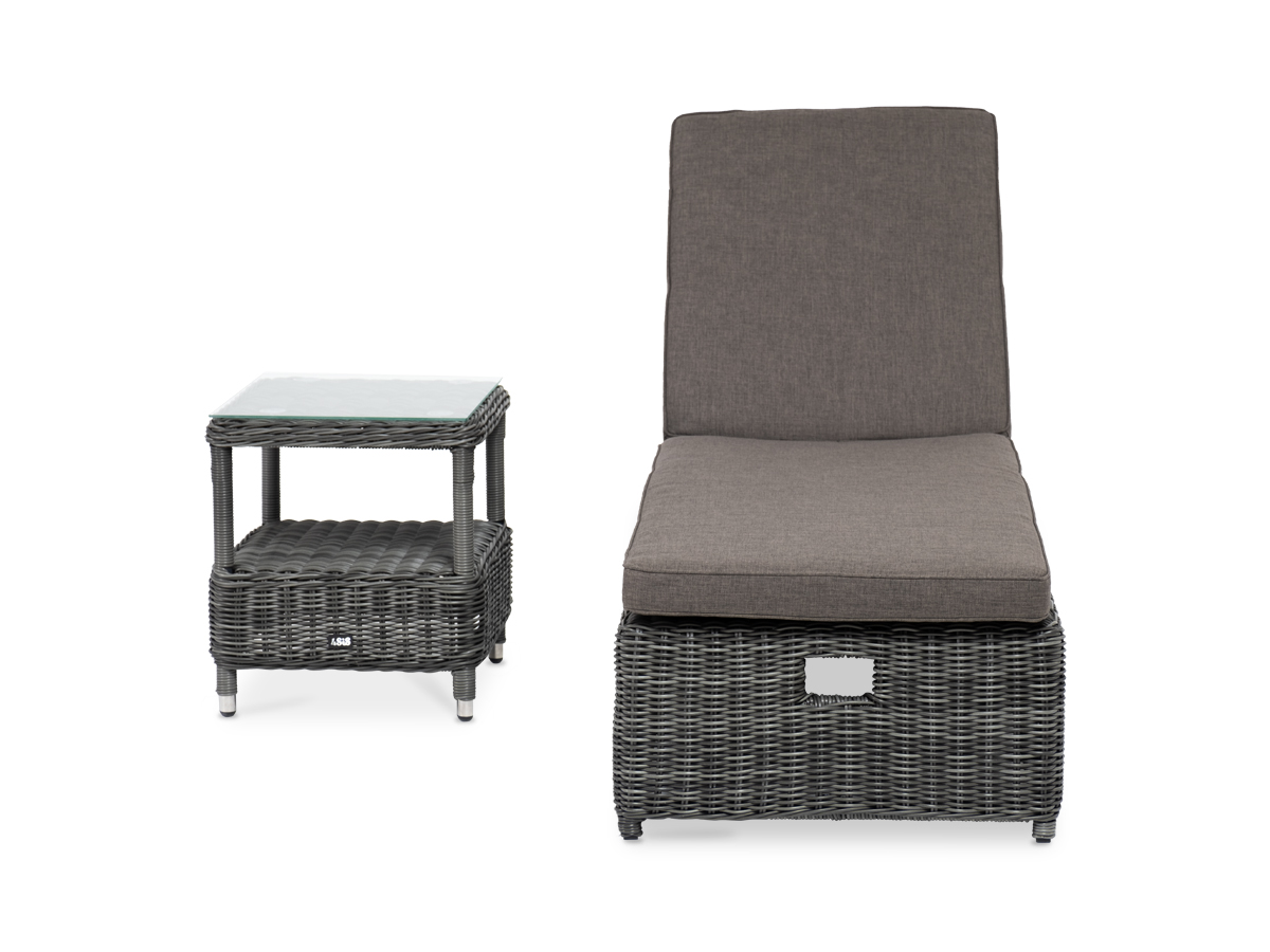 Рим комплект шезлонг со столиком, цвет графит фото 3