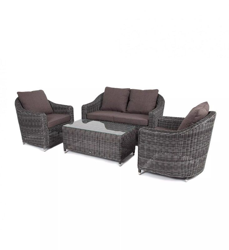 Лаунж-зона Кон Панна 4SIS из искусственного ротанга, цвет графит фото 1