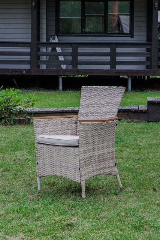 Обеденное кресло Amelia Royal Family из искусственного ротанга, цвет бежевый фото 2