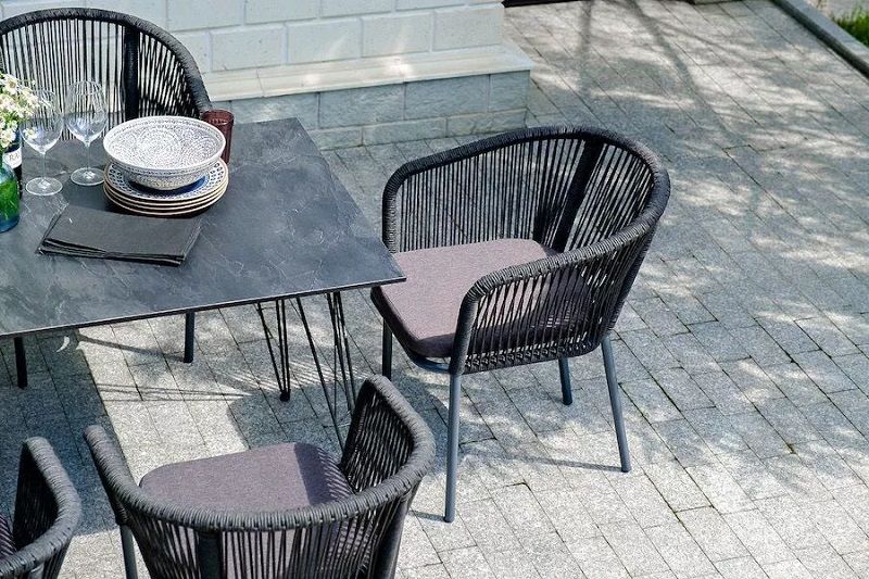 Обеденная группа Милан 4SIS из роупа (веревки), цвет темный фото 5