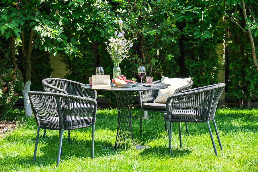 Диего обеденная группа на 4 персоны со стульями Марсель, столешница серый гранит фото 5