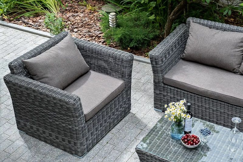 Лаунж-зона Капучино Сингл 4SIS из искусственного ротанга, цвет графит фото 3