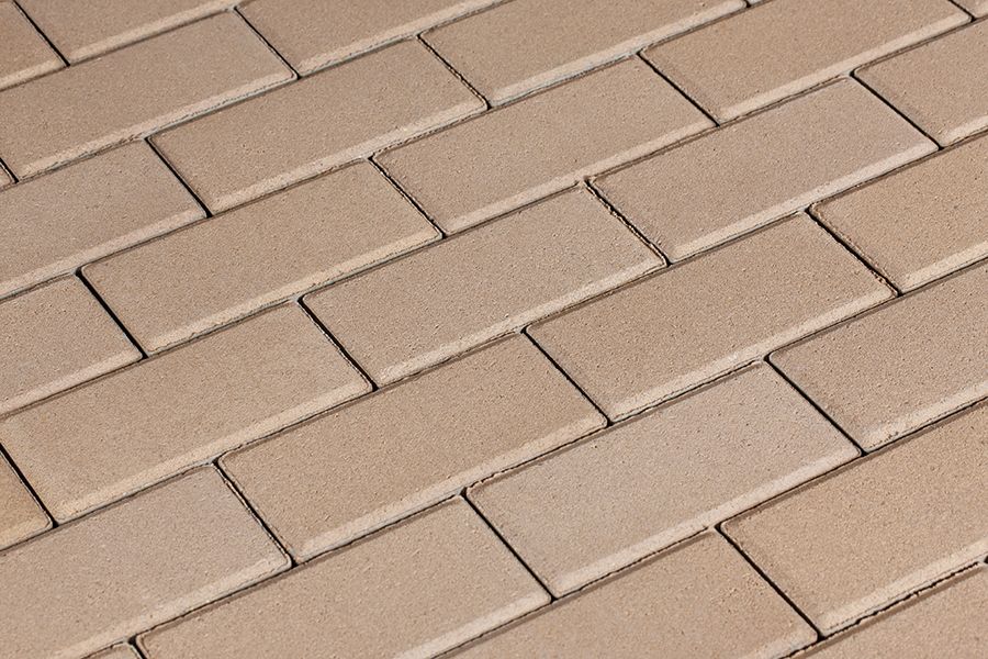 Брусчатка 342 механический завод Прямоугольник (кирпич) 200х100х40 мм Бежевый фото 1