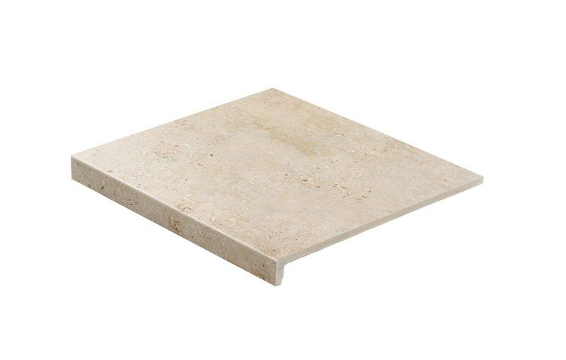 Клинкерная ступень прямоугольная рядовая Stroeher Loftstufe Gravel Blend 960 beige, 294х340х35х11 мм фото 1