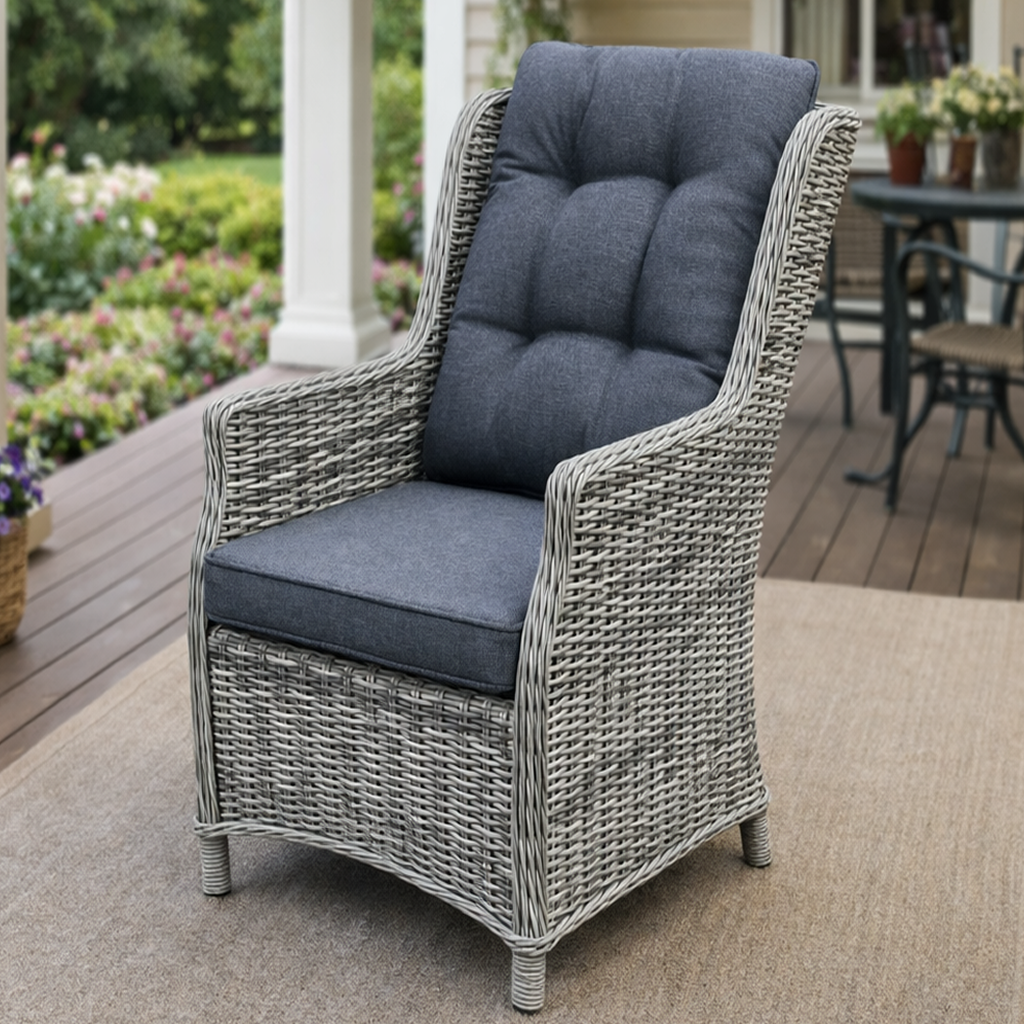 Обеденное кресло Nicole Royal Family из искусственного ротанга, цвет серый фото 1