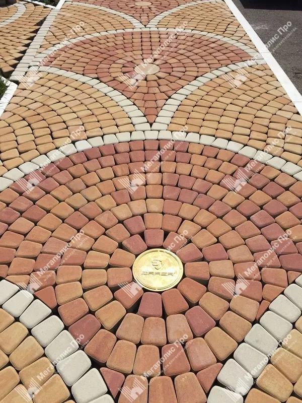 Тротуарная плитка Braer Классико круговая 60 мм, ColorMix Рассвет фото 4