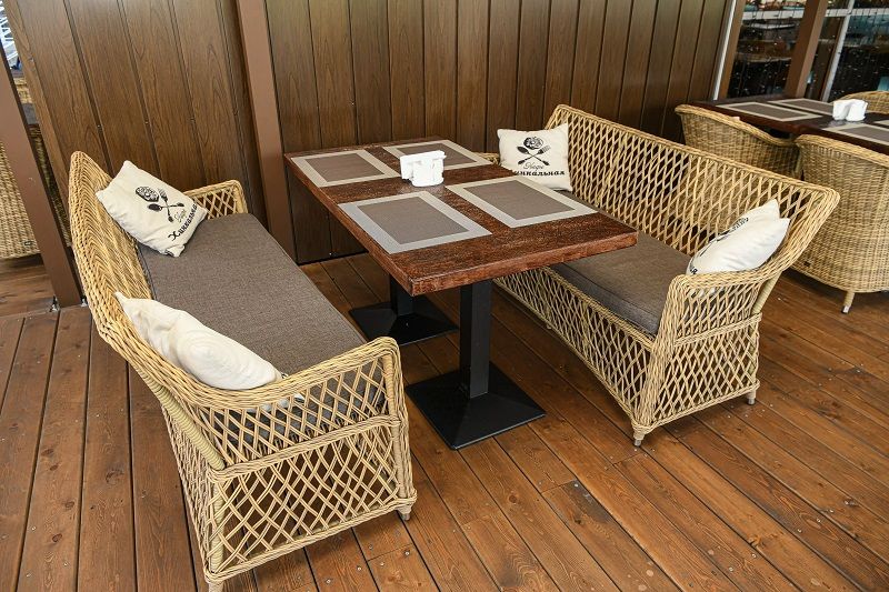 Диван двухместный Латте 4SIS из искусственного ротанга, цвет соломенный фото 7