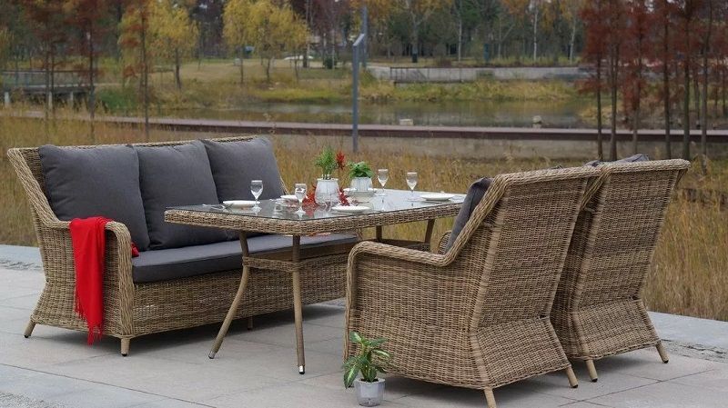 Плетеное кресло Гляссе 4SIS из искусственного ротанга, цвет соломенный фото 6