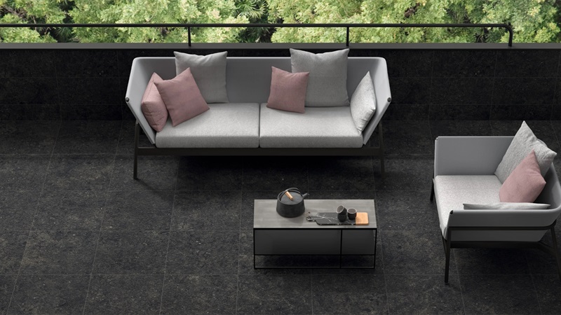 Керамогранит Italon Рум Блэк Стоун Структурированный 60x60 см фото 2