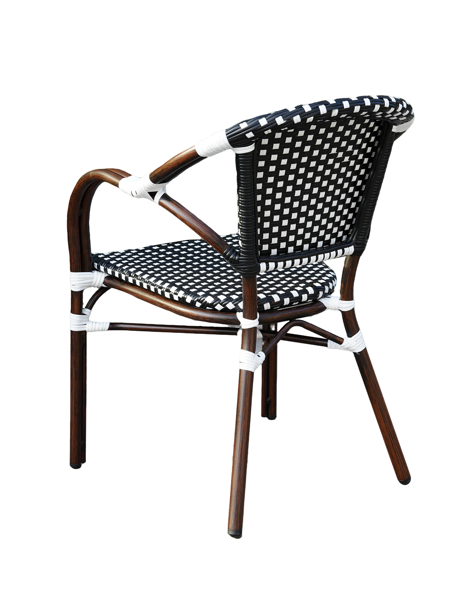 Кабри плетеный стул из искусственного ротанга, цвет черно-белый фото 3