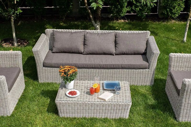 Диван трехместный Капучино 4SIS из искусственного ротанга, цвет бежевый фото 5