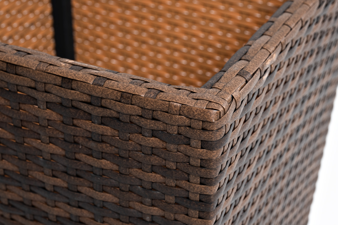 Капучино кашпо для цветов плетеное из искусственного ротанга, цвет коричневый фото 4