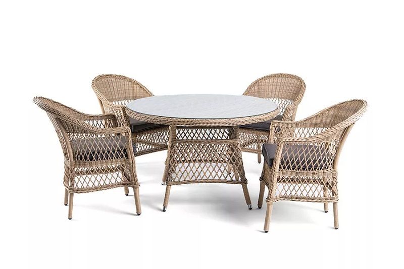 Обеденная группа Дольче 4SIS из искусственного ротанга, цвет соломенный фото 3