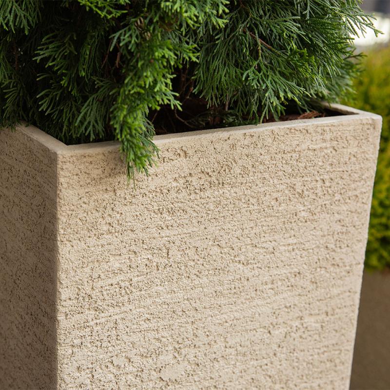 Кашпо Concretika Колонна 40x40x80 Эрозия желтый фото 3