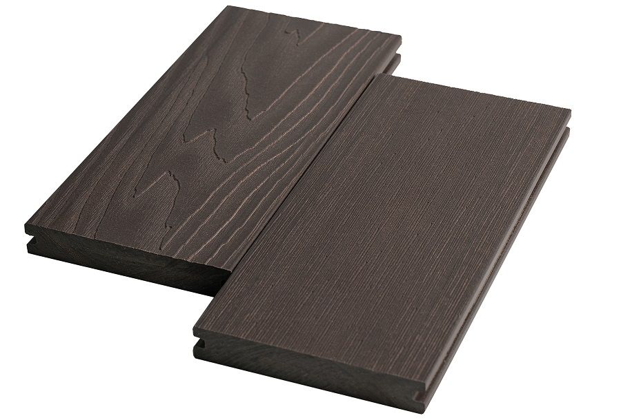 Террасная доска Экодэк Брайт Массив 3D, цвет Шоколад фото 1