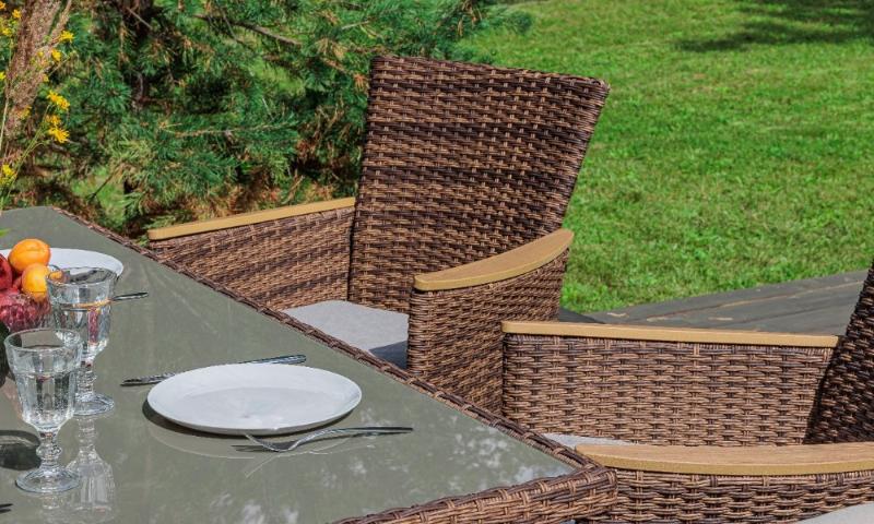 Угловой комплект Zorro Wood Double Royal Family из искусственного ротанга, цвет коричневый фото 5