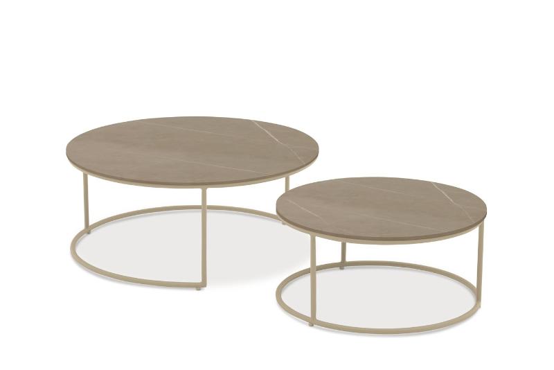 Кофейный столик Flen Brafritid бежевый, алюминий/закаленное стекло с керамической печатью фото 3