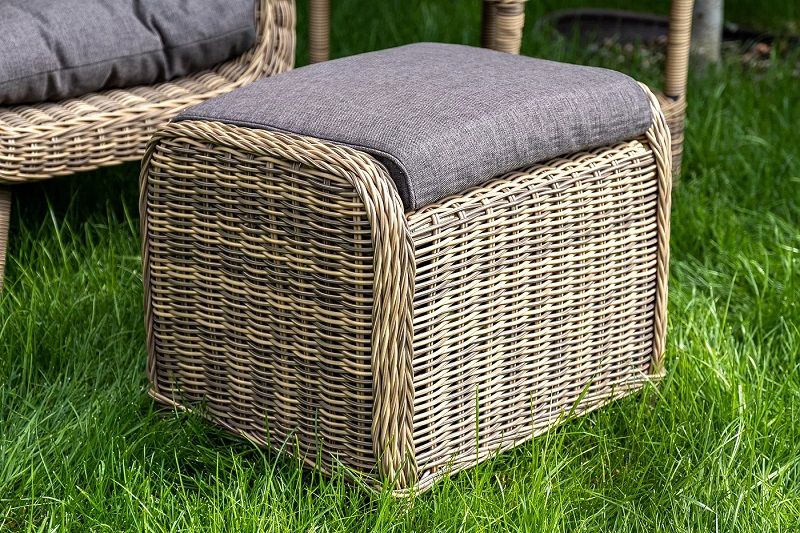 Плетеный пуф Толедо 4SIS из искусственного ротанга, цвет соломенный фото 5