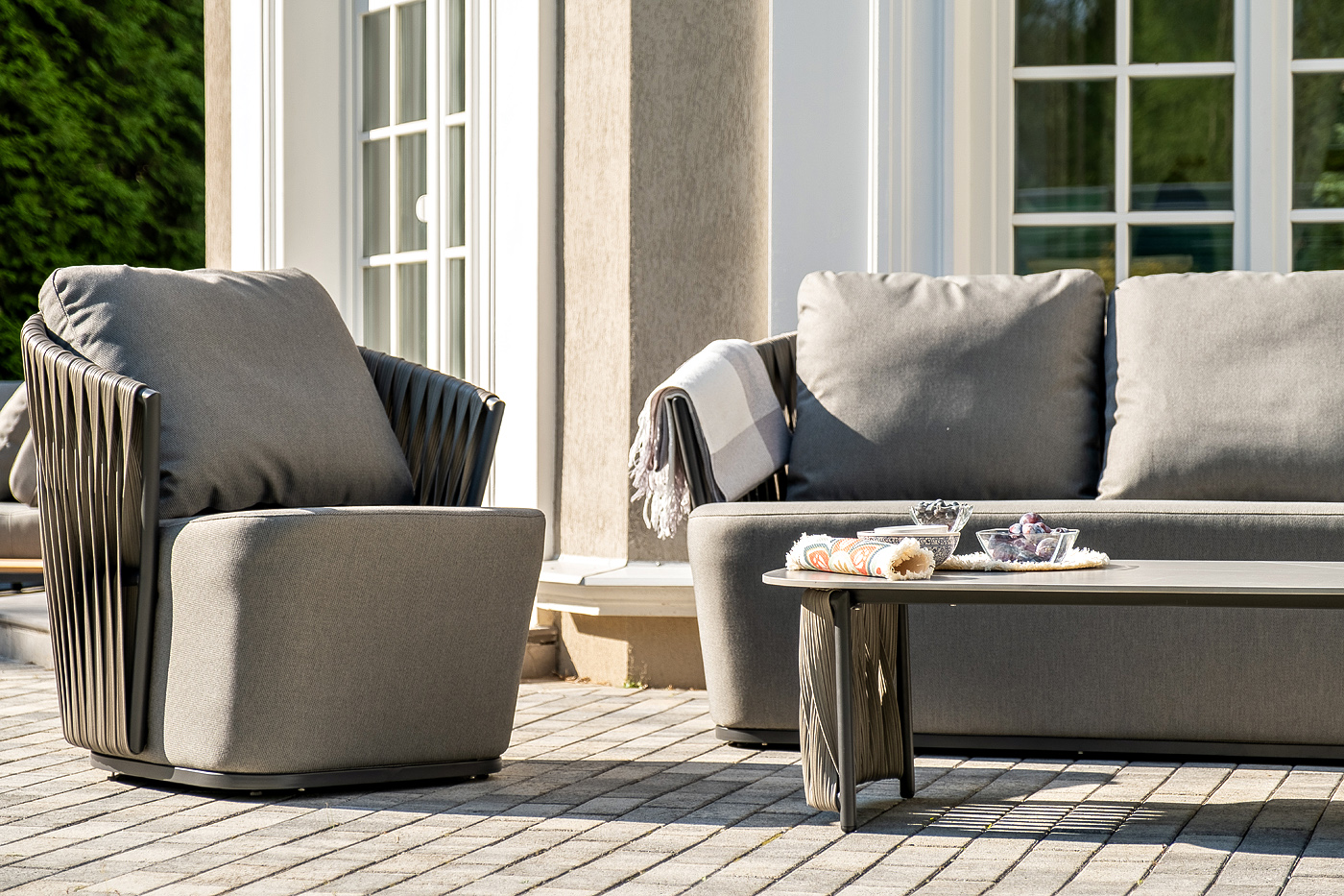 Флоренция лаунж-зона из искусственного ротанга, цвет графит фото 5