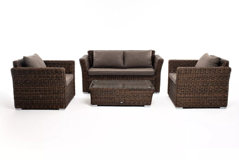 Лаунж-зона Капучино Сингл 4SIS из искусственного ротанга (гиацинт), цвет коричневый фото 1