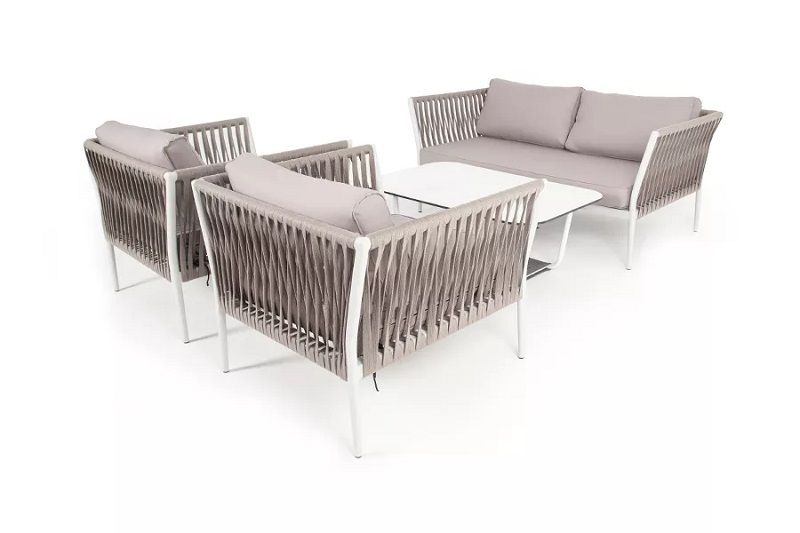 Плетеная лаунж-зона Касабланка 4SIS из роупа (веревки), цвет серо-коричневый фото 3