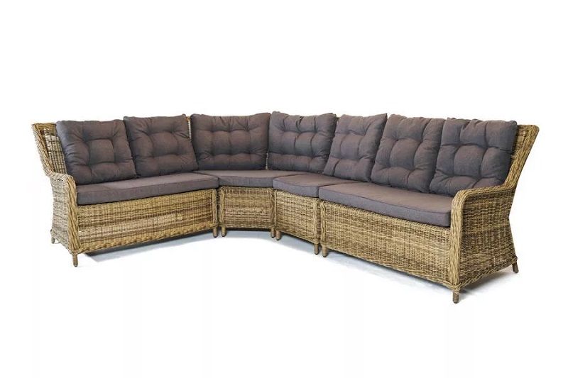 Обеденная группа Базелла 4SIS из искусственного ротанга, цвет соломенный фото 2