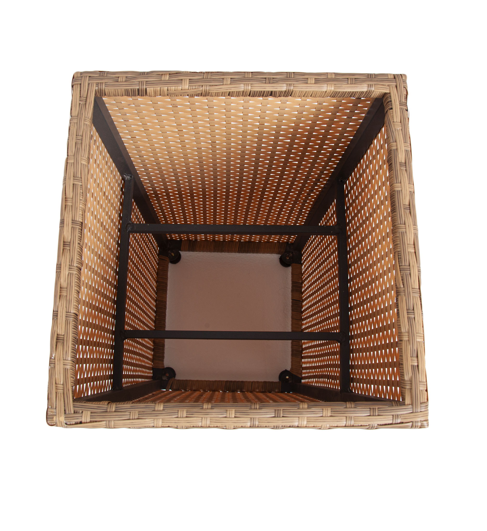 Капучино кашпо для цветов плетеное из искусственного ротанга, цвет соломенный фото 3