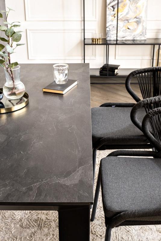 Обеденная группа Венето 4SIS на 4 персоны со стульями "Милан", каркас темно-серый, роуп темно-серый фото 8