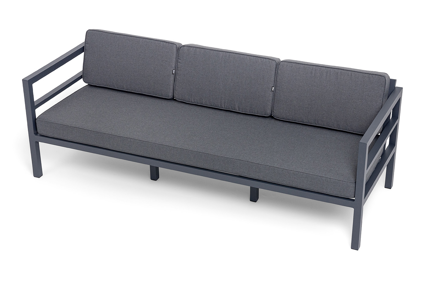 Эстелья диван 3-местный, каркас алюминий темно-серый (RAL7024) муар, ткань темно-серая 027 фото 4