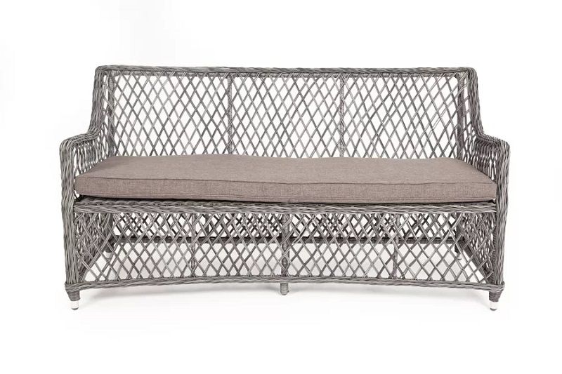 Диван двухместный Латте 4SIS из искусственного ротанга, цвет графит фото 2