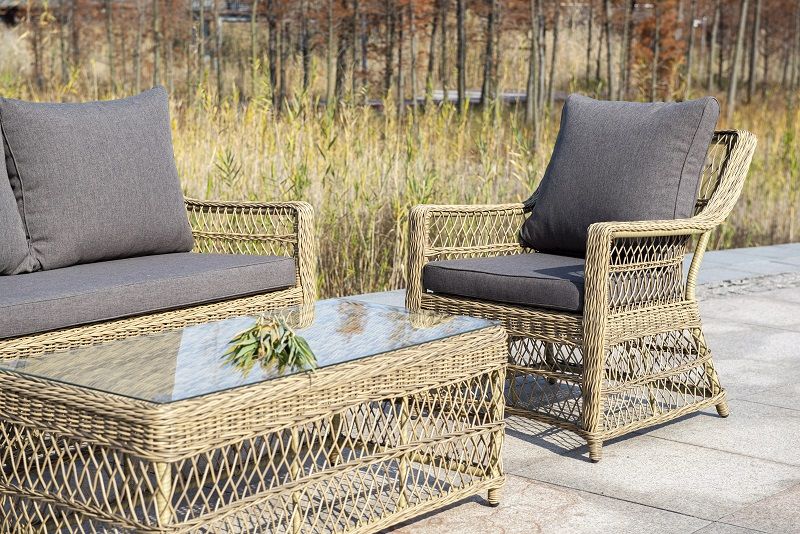 Кресло Гранд Латте 4SIS из искусственного ротанга, цвет соломенный фото 6