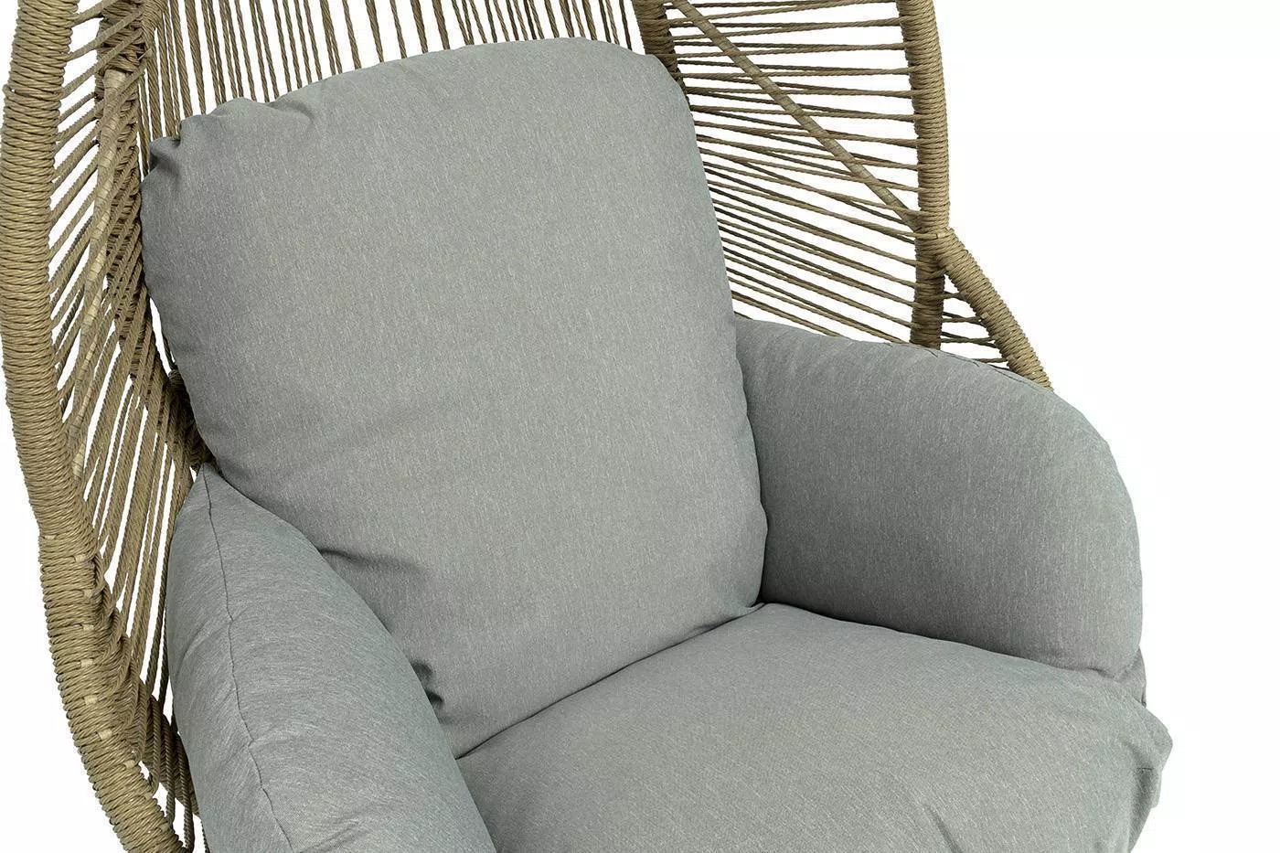 Кресло-кокон Барселона 4SIS из искусственного ротанга, цвет соломенный фото 4