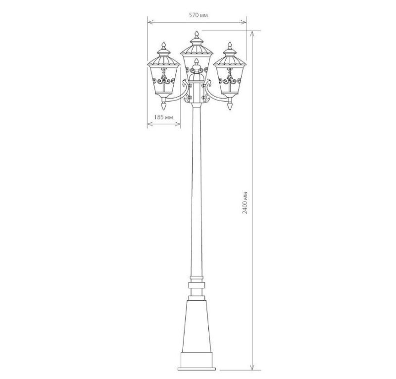 Уличный светильник Elektrostandard Diadema F/3 IP44 GLYF-8046F/3 черное золото фото 2