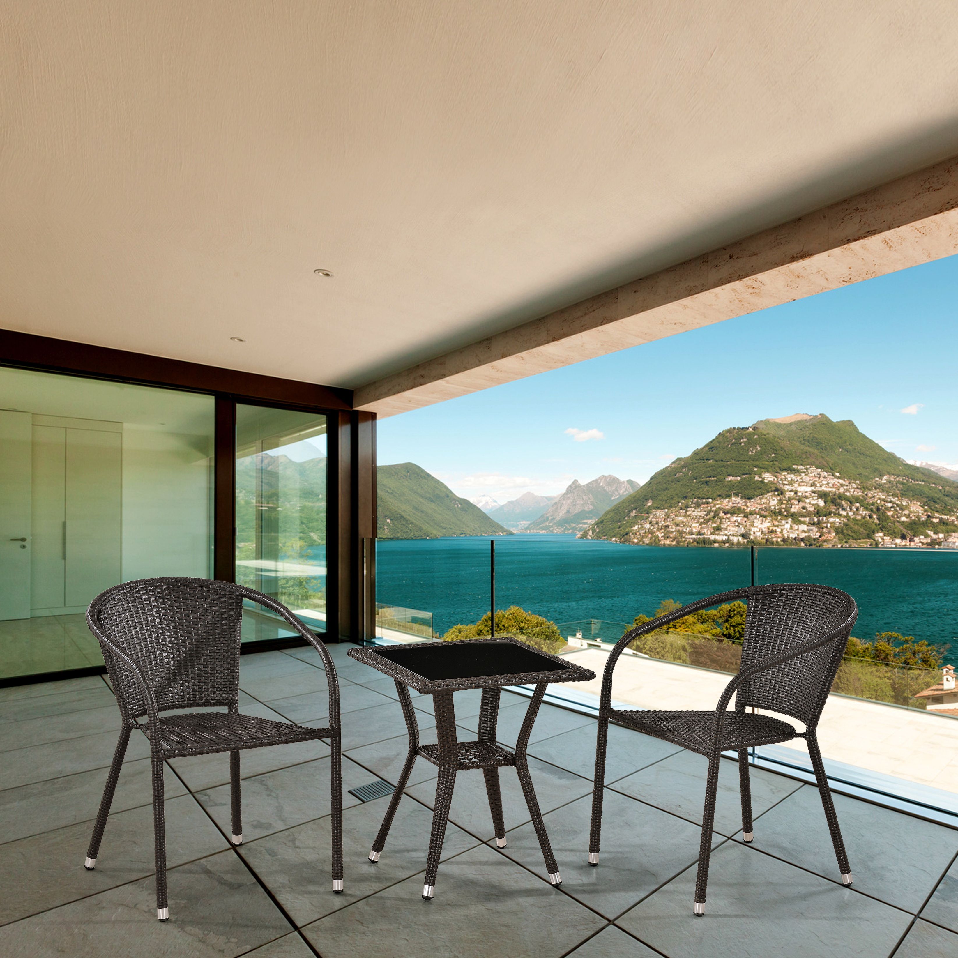 Комплект плетеной мебели T25A/Y137C-W53 Brown 2Pcs фото 1