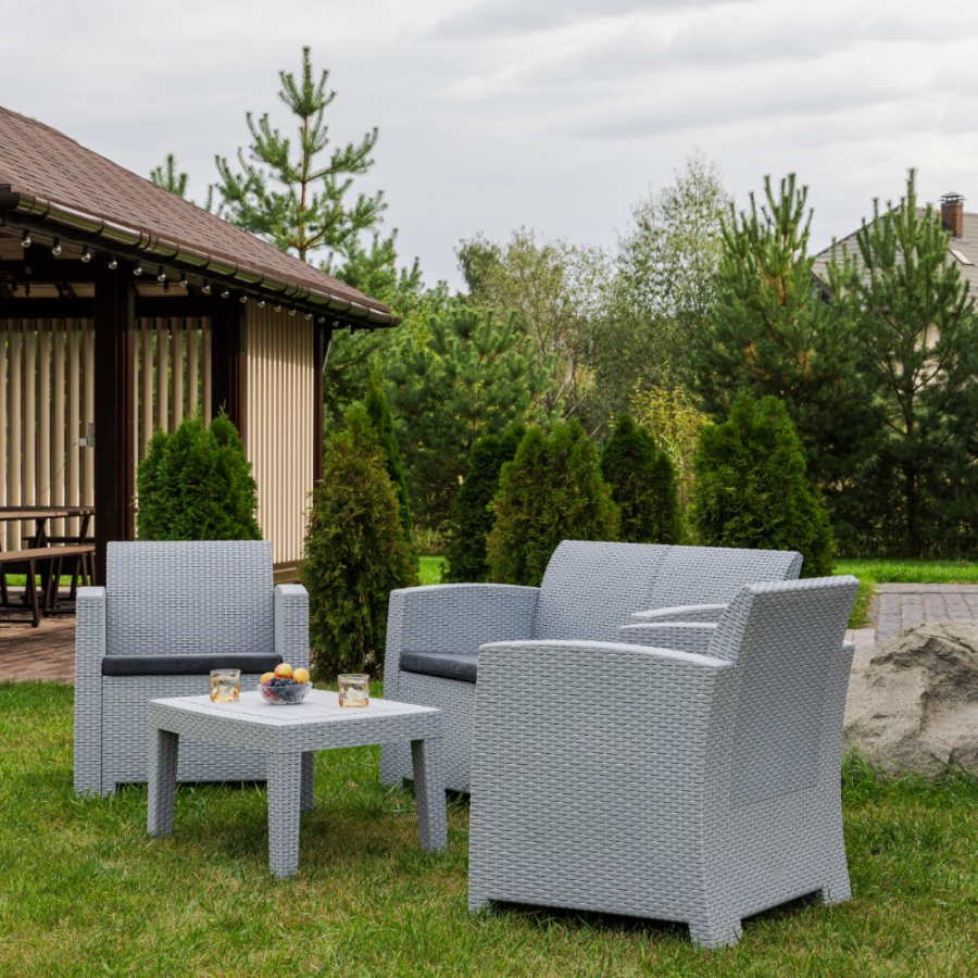 Обеденный комплект Lana S Royal Family из пластика, цвет светло-серый фото 2