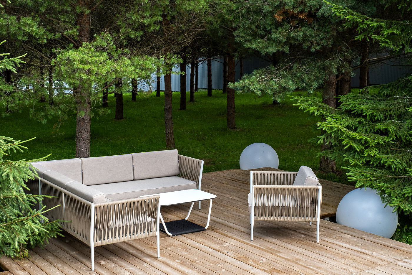 Касабланка модульная лаунж-зона из роупа (веревки), каркас из алюминия фото 7