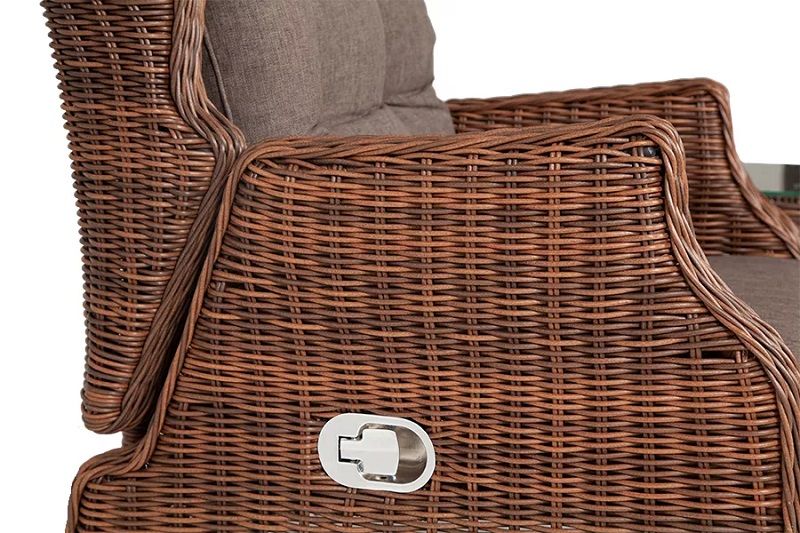 Плетеное кресло раскладное Форио 4SIS из искусственного ротанга, цвет коричневый фото 5