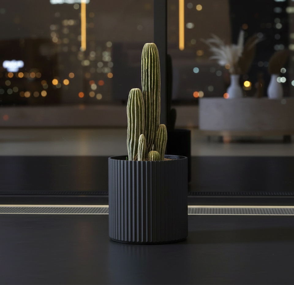 Кашпо TERRAFAKTURA Рифлоу D40H40 Маренго фото 4