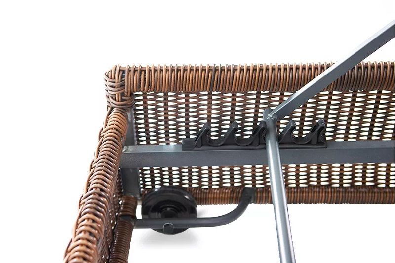 Шезлонг Рим 4SIS из искусственного ротанга, цвет коричневый с подушкой фото 4