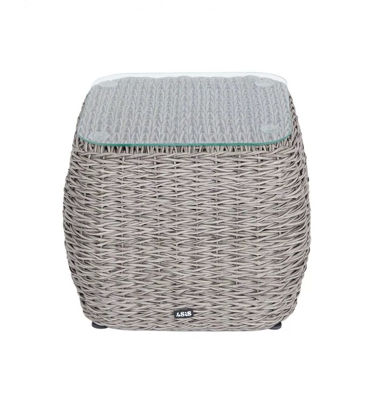 Столик кофейный Кальяри 4SIS из искусственного ротанга (гиацинт), цвет серый фото 2